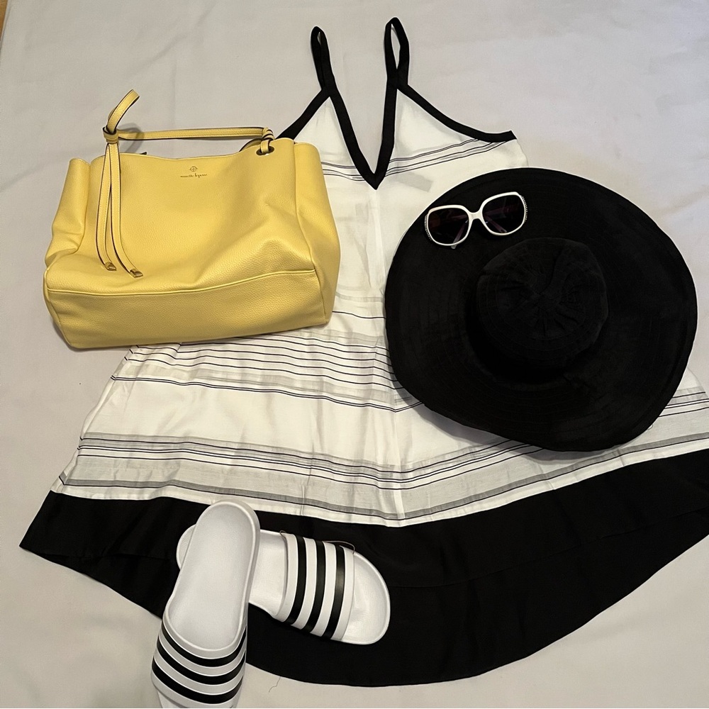 Proenza Schouler Sheer Stripped Cover Up Sundress In Black & White Size XS/Small - Picture 10 of 14